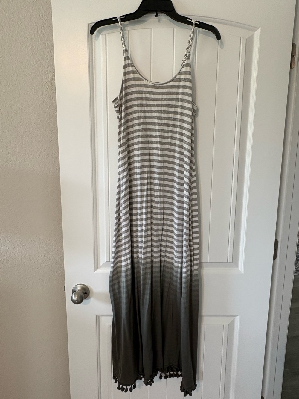 UMGEE Striped Ombré Swim Coverup Maxi Dress with Tassel Hem - Picture 6 of 6